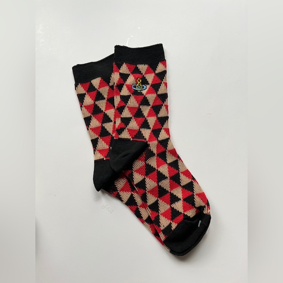 Vivienne Westwood Accessories - Vivienne Westwood Red and Black Triangle Socks